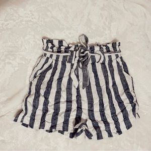 Blue and White Striped shorts
